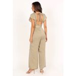 Petal and Pup NWT Minimalist Short Sleeve Bow Jumpsuit Size 6 Taupe Preppy Boho Photo 2