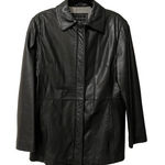Gallery  Black Leather Jacket Mid-length Sz L Photo 0