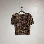 ZARA Knit Leopard Print Short Sleeve Sweater Sz L Photo 7
