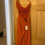 Hannah Glitter Knit Ruched Midi
Dress Orange Photo 4