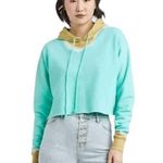 Wild Fable Blue and Gold Tie-Dye Cropped Hoodie Sweatshirt Size XL Tie-Dye Top Photo 1