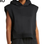 Alo Yoga Headliner Crop Black Sleeveless Hoodie Size Medium Photo 0