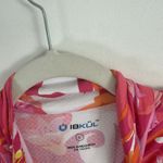 IbKul Long Sleeve 1/4 Zip Shirt Pink Floral Vented Mesh Golf UPF 50+ Womens Larg Size L Photo 2