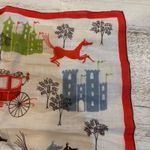 Kimball Pat Prichard Designer Hanky Horses Carriages Castles Original Vintage‎ Photo 5