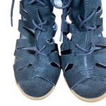 MIA Black Suede Caged Open Toe Lace Up Ankle Heels Women Sz 7 Photo 10