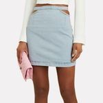 We Wore What  Cut-Out Denim Mini Skirt Size S Photo 0