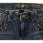 Southpole Juniors  Boot Cut Medium Wash Flap Pocket Jeans with Rhinestone Bling 7 Photo 1
