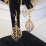 Boho Gold and Blue Fringe Necklace and Earring Set Photo 5