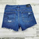 American Eagle Jean Shorts Womens 2 Super Stretch Distressed Blue Cutoff Patches Photo 1