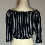 Brandy Melville Off The Shoulder 2/4 Sleeve Striped Women’s Top One Size EUC Photo 3