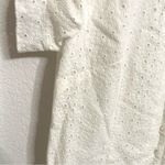 NYDJ  Womens Shirt Top White Eyelet Lace Button Up Short Sleeve Size Small Photo 5