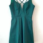 Minuet NEW Green Strappy Open Back Plunge Neckline Mini Party Dress Medium M Photo 0