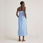 Quince  100% Organic Cotton Sleeveless Maxi Dress Size Large Striped Blue White Photo 3