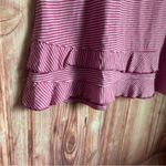 Soft Surroundings  Coco Purple Striped Ruffle Hem T Shirt Photo 7