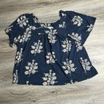 Lucky Brand 🌿  Navy Floral Top – Size XXL Photo 5