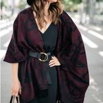 Cleobella  Sevigny Bordeaux Capelet One Size Burgundy Black Tassel Wrap Poncho Photo 1