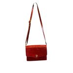 Giani Bernini Women's Red Croc Embossed Crossbody Bag Medium Casual Photo 3