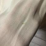 Alice + Olivia Ivory White Sheer Roll Sleeve Faux Leather Trim Long Sleeve S Photo 4