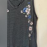 American Eagle Soft & Sexy Embroidered Floral Striped Tank Small Photo 2