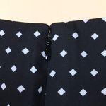 Tahari  Women’s Diamond Pattern Black White Keyhole Tie Long Sleeve Shift Dress Photo 6