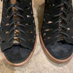 Gianni Bini Black Suede Leather Laser Cut Lace-Up Ankle Booties Size 8M Photo 3