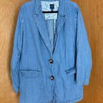 jill jill denim women's light blue chambray blazer jacket size 1X Photo 0