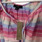 J.Crew  NWT Striped Peasant Blouse Women’s Size XS Pink Boho Tassel Tie Chic Photo 11