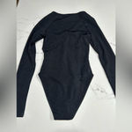 Topshop NEW  Black O-Ring Cut Out Long Sleeve Ribbed Bodysuit 0/2 Photo 1