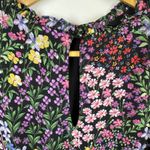 1. State  Womens Floral Blouse Sz Large‎ Ruffle Mock Neck Flutter Sleeve Casual Photo 4