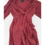 ASOS  Maxi Dress Size US 6 Red Chiffon Party Formal Metallic Pleated Wrap…​ Photo 6