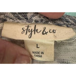 Style & Co. Blue and White‎ Floral Print Long Sleeved Shirt Size L White Size L Photo 2