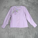 Chains of Buffalo Shirt Womens Small Purple Floral Embroidery Fairy Peasant Boho Photo 1