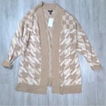 Jessica Simpson  Women's Plus Size Hounds Tooth Open Cardigan Sweater 1X Photo 1