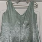 KM Collections Milla Bell Dress Sz 16 Wedding Formal Mint Green Silver Metallic Photo 9