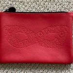 Ipsy  Cosmetic Case Matte Red Masquerade Eye Mask Bag 7” by 5” Like New Photo 0