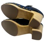 Veronica Beard  Dacey Denim Clogs Heels‎ Studded Buckle Wood Blue Size 9.5 Photo 11