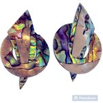 Handmade Abalone & Silver Pendant & Earrings Set Natural Beachy Tribal Jewelry Photo 2