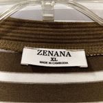 Zenana Outfitters  Striped Snap V-neck Cardigan Brown White Sz XL Photo 4