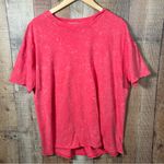 Aerie Oversized Acid Wash Medium Tee Shirt Cotton Red Casual Photo 0