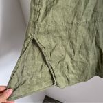 Tahari  100% Linen Lagenlook Green Top Blouse Shirt Button Front Small Photo 3
