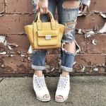 Sorel Sea Salt Ivory White Suede Leather Joanie Mesh Wedge Open Toe Ankle Boots Photo 0