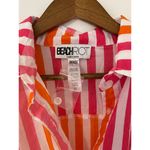 Beach Riot  Alexa Top Button Down Stripes Pink Orange White Cover Up Sunset NWOT Photo 9