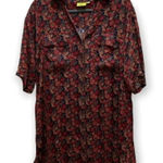 Roberta Roller Rabbit Mini Dress Size Small Dark Floral Viscose Chest Pockets Photo 0