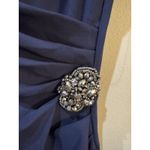 Alex Evenings  Women's‎ Slimming Cocktail Ruched Dress w/ Ruffle, Navy Size 4 Photo 4