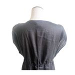 Carol Little 100% Linen Tunic Black Beaded Deep V Neckline XL Party Cocktail Photo 8