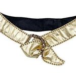 Vintage 1980s St. Maarten Gold Metallic Studded Sequin Wraparound Statement Belt Photo 0