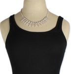 ZAD Silver Spike Statement Necklace Punk Edgy‎ Bold Jewelry Photo 2