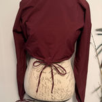 ZARA  Burgundy Cropped Long Sleeve Tie Back Shirt Womens Size S Photo 0