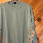 PacSun Chair Lift Cozy Crew Neck Oversized Sweatshirt in green & orange Photo 4
