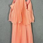 Bar III dress women small pink peach pleated crop top double layer mini feminine Photo 2